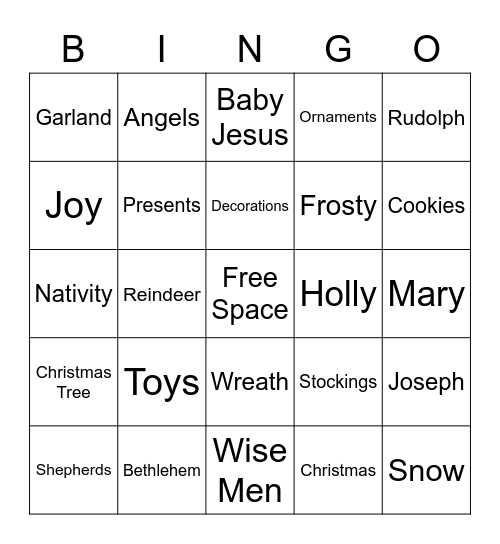 Christmas Bingo Card