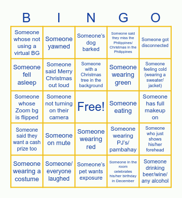REYES-MARQUEZ CHRISTMAS BINGO Card
