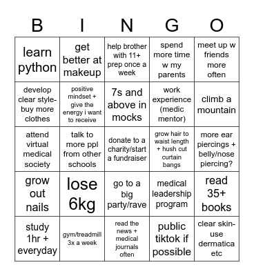 sishi’s 2023 bingo Card