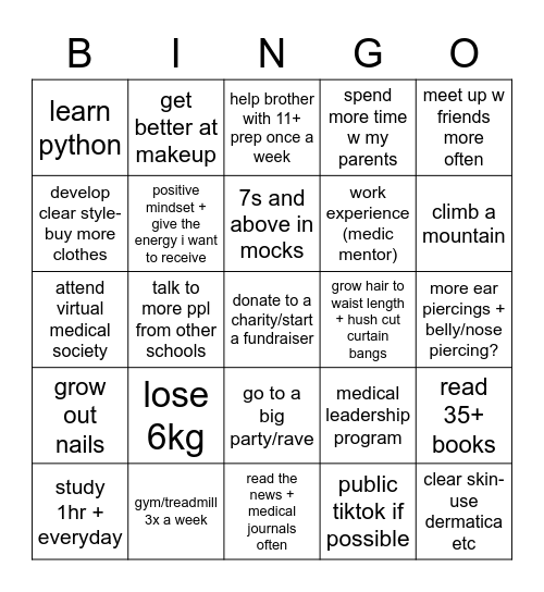 sishi’s 2023 bingo Card