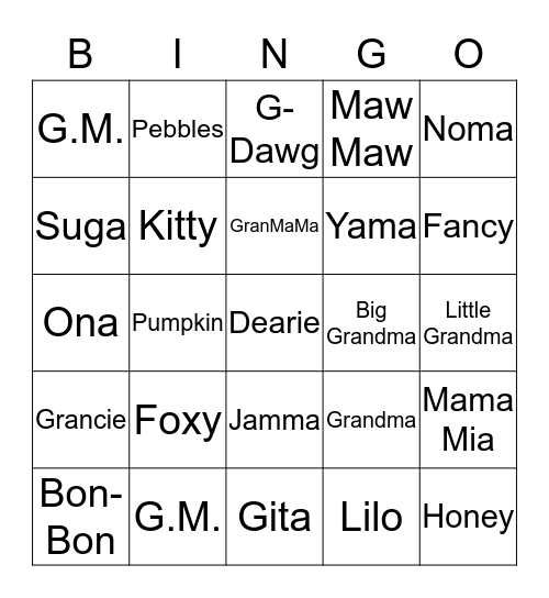 Roz Said Call Her What??? Bingo Card