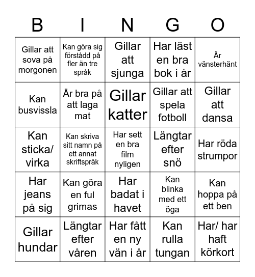 Nyårsbingo 2022 Bingo Card