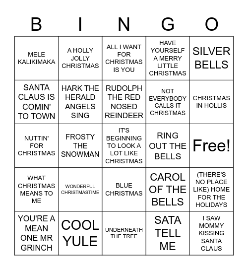 X-MAS COVER ALL Bingo Card
