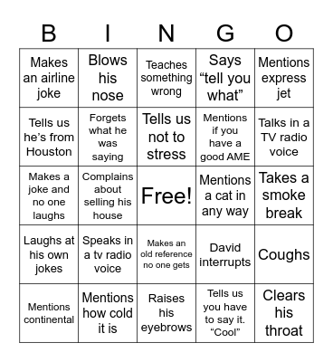 Week 1 Bingo Card