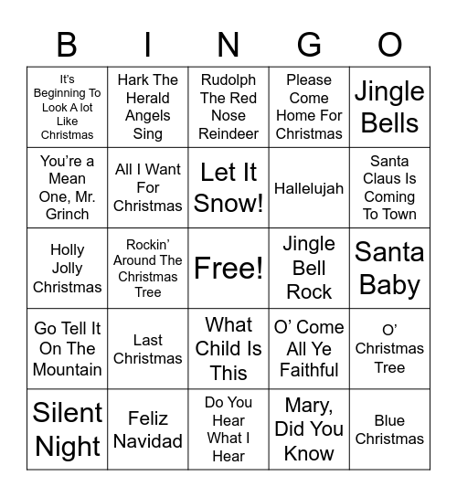 Jingle Bingo Card