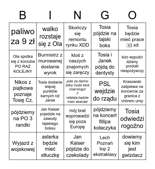 2023 BINGO Card