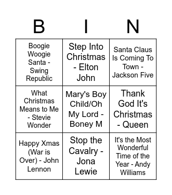 Christmas Bingo Card