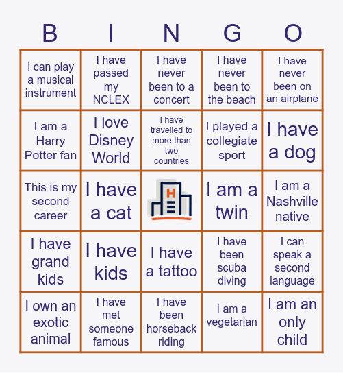 Getting to Know You Bingo Card