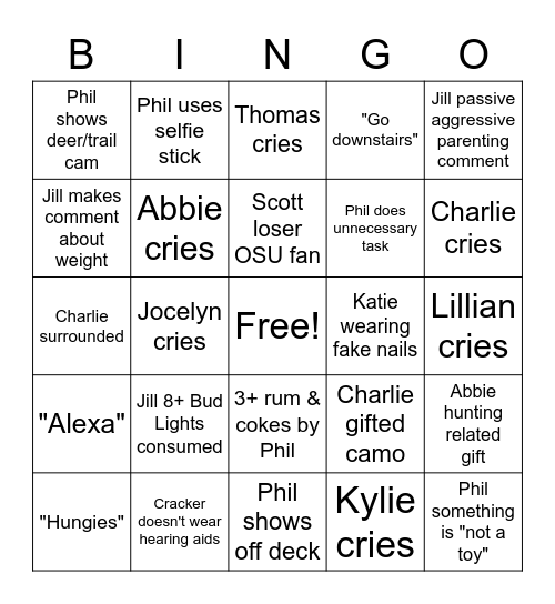 Smith/Hanus/Chilenko/Quaderer Christmas Bingo Card