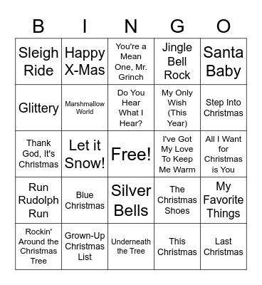 Holiday Bingo Card