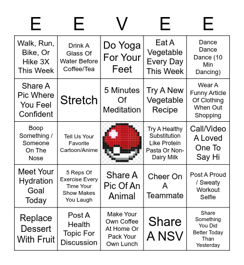 Team Pokemon - Week 7 Bingo Card