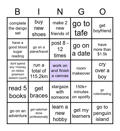 monica's dateplan Bingo Card