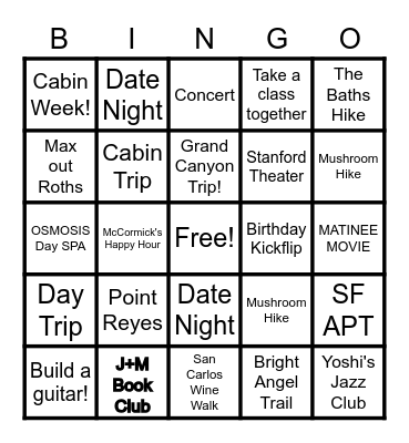 2023 Scavenger Hunt Bingo Card