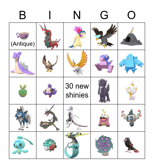 2023 Shiny Bingo Card