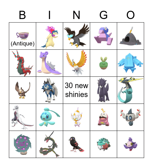 2023 Shiny Bingo Card