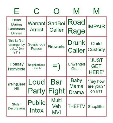 MERRY HOLIDAYS Bingo Card