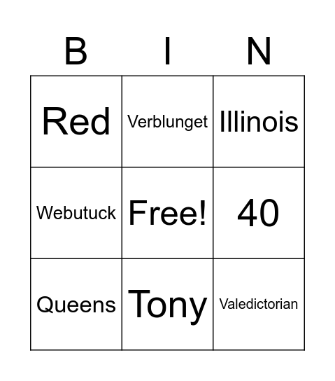 Donnellan Day Bingo #2 Bingo Card