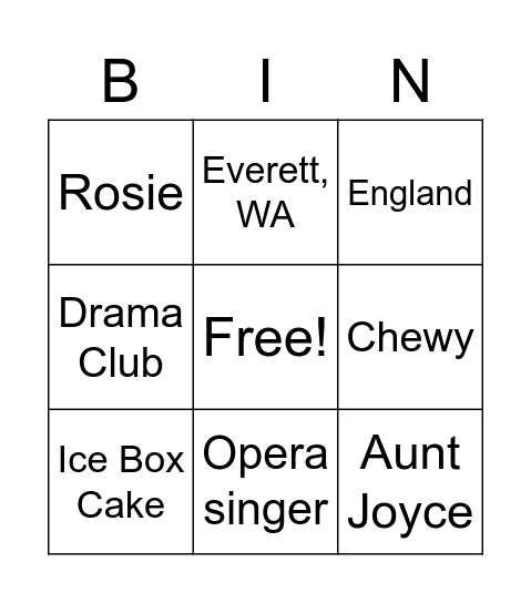 Donnellan Day Bingo #4 Bingo Card