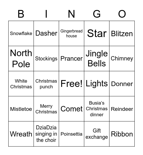 Christmas 2022 Bingo Card