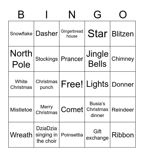 Christmas 2024 Bingo Card