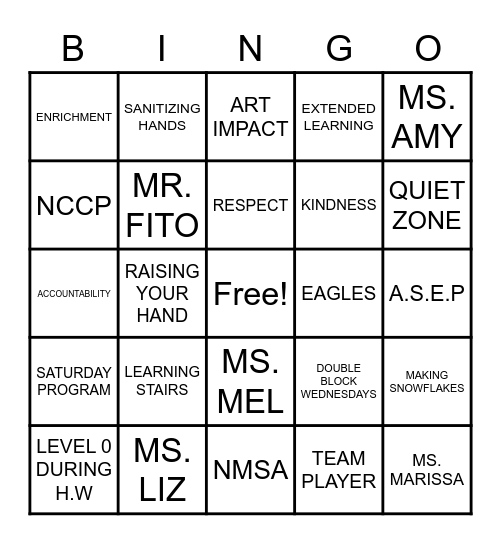 BINGO Card