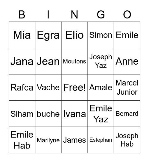 Christmas Eve 2022 Bingo Card