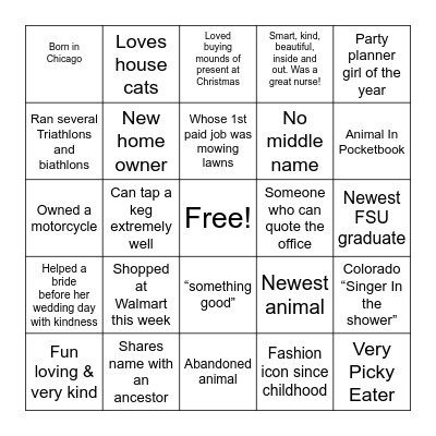 What Do You Know? Bingo Card