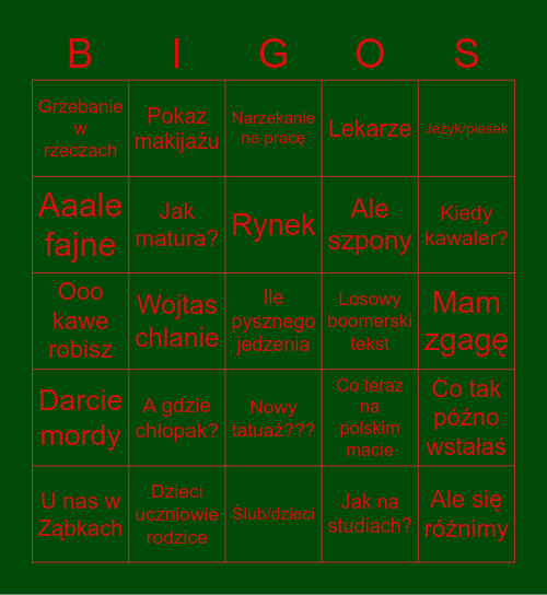 Crisis bingo Card