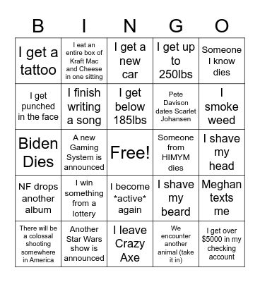 2023 Bingo Card