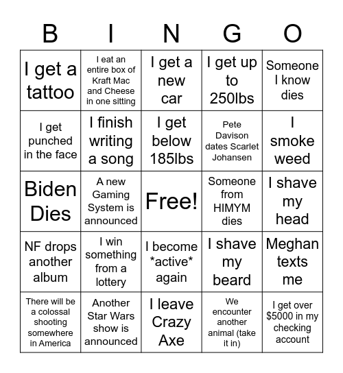 2023 Bingo Card