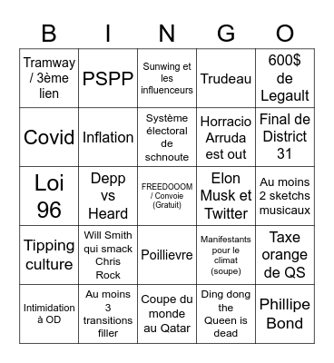 Infoman / Bye Bye 2022 Bingo Card