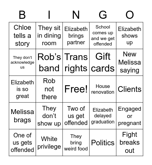 Montgomery Christmas Bingo Card