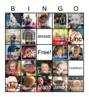 Brame Family Bingo Card