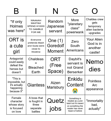 Zez's LB7 Bingo Card