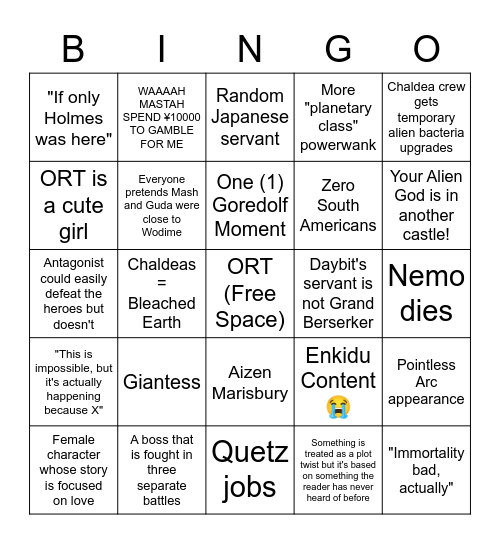 Zez's LB7 Bingo Card