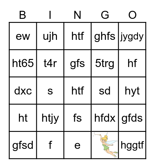 Fairy Bingo Card