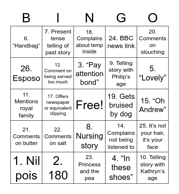 Christmas Bingo Card