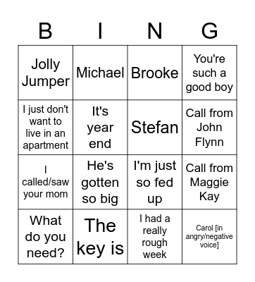 Brenda Bingo Card