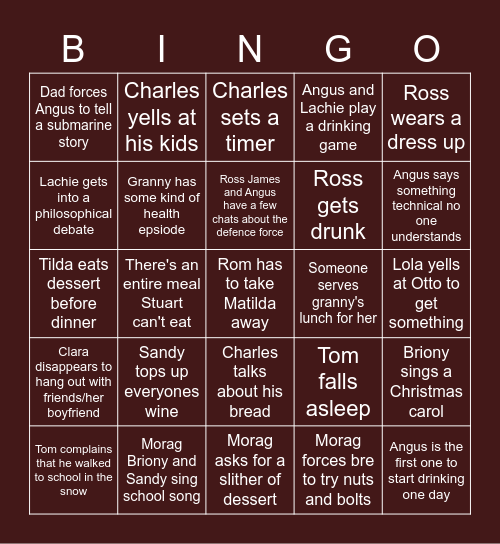 Christmas Bingo Card