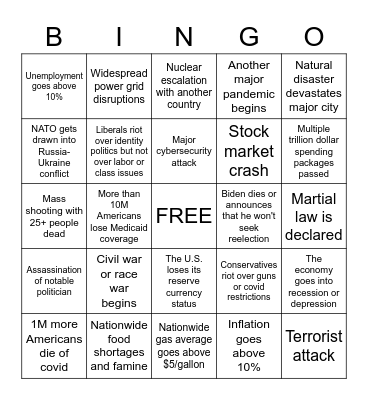 2023 USA Bingo Card