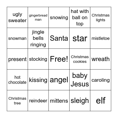 Christmas Movie Bingo Card