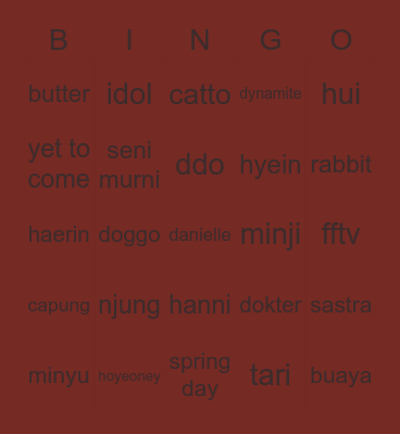 kry Bingo Card