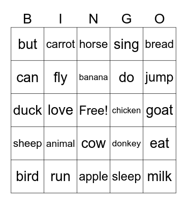 OD1, VOC 5 1/2 Bingo Card