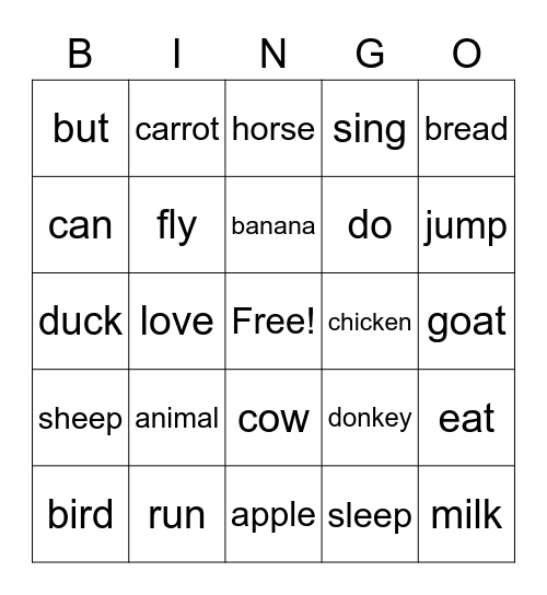 OD1, VOC 5 1/2 Bingo Card