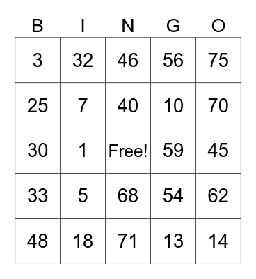 Draike Lucio Bingo Card