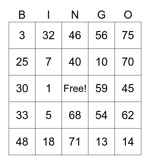Draike Lucio Bingo Card