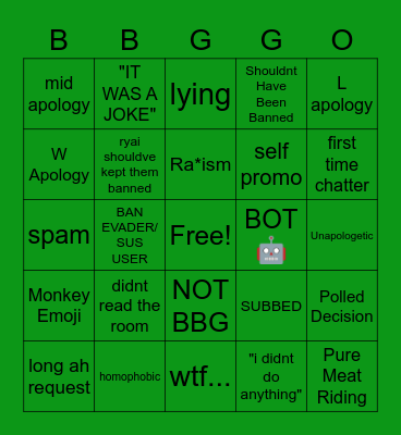 UNBAN REQUEST Bingo Card