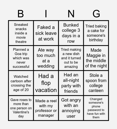 C3 BINGOOOO Bingo Card