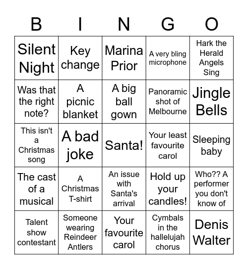 Carols Bingo 2022 Bingo Card
