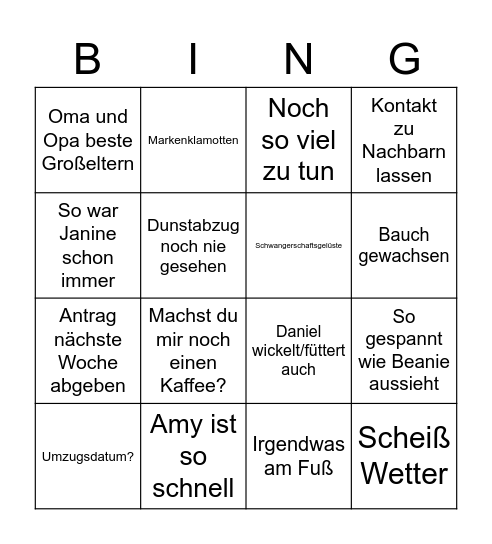 Marita Bingo Card